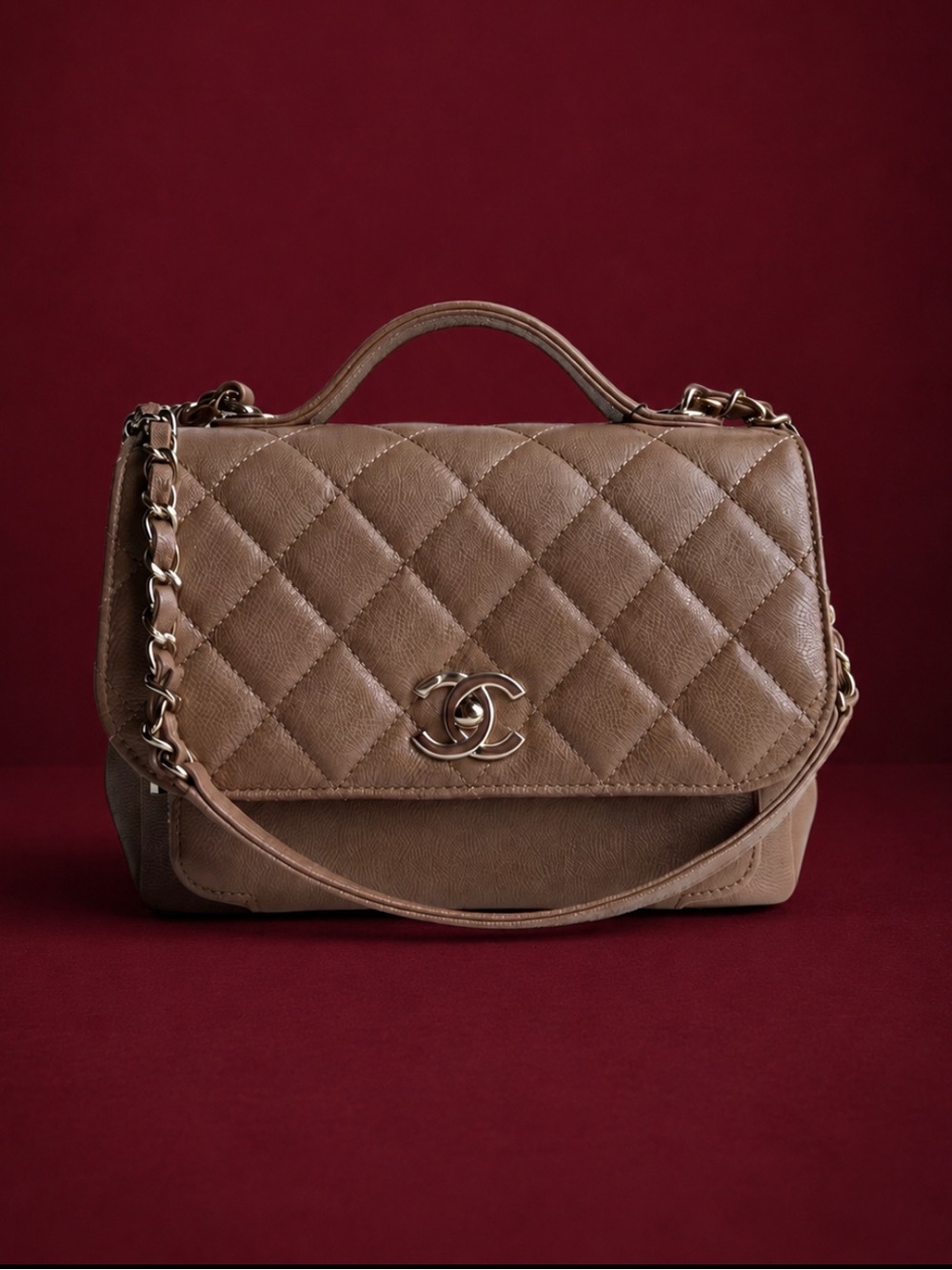 🔥CHANEL Caviar Quilted Medium Business Affinity Flap in Beige